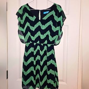 Size medium dress, Francesca brand, lightweight blue and green